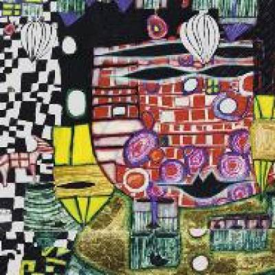 9 Lunchservietten König der Antipoden, Servietten mit Motiv nach Hundertwasser von Stewo zum Basteln