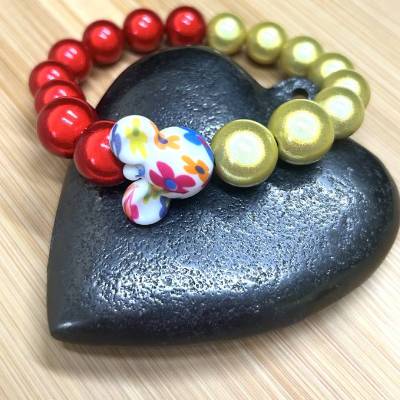Trendiges Armband zweifarbig, MiracleBeads mit Mickey-Perle