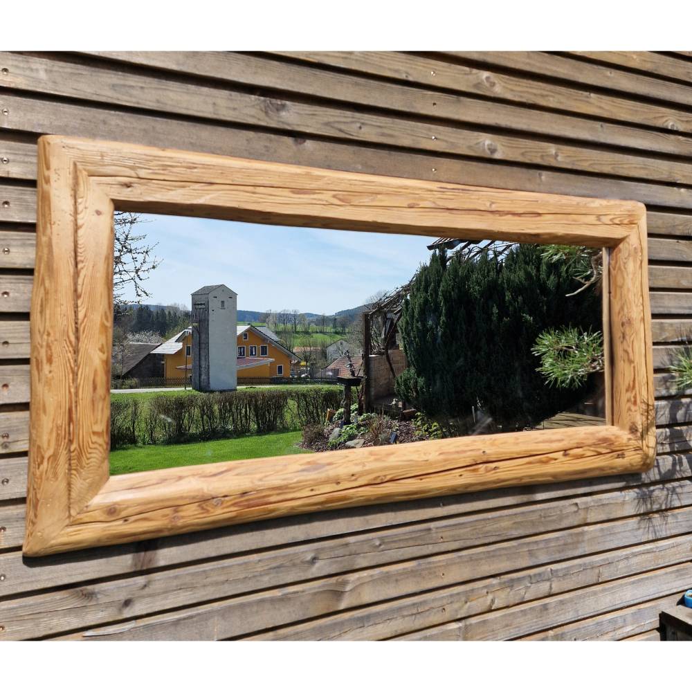 Spiegel Altholz S1837 Holzspiegel Wandspiegel Altholzspiegel Balkenspiegel Massiv Holz Badspiegel groß