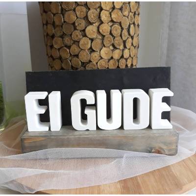 Buchstaben Deko EI GUDE | Hessische Begrüßung Willkommen | moderne Betondeko Flur | Geschenke mit Dialekt 