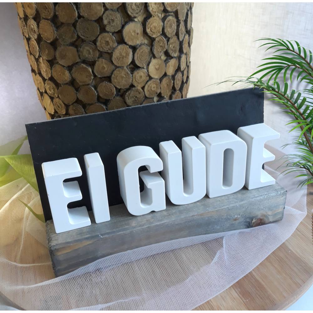 Buchstaben Deko EI GUDE | Hessische Begrung Willkommen | moderne  Betondeko Flur | Geschenke mit Dialekt