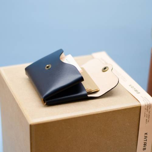 Minimalistischer Leder Geldbeutel (für Herren / Damen). Schlanke Herren Brieftasche. Leder Etui. Geschenk