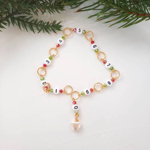 Weihnachten Reihenzähler Kette , Geschenk für Stricker,weihnachtsgeschenk oma