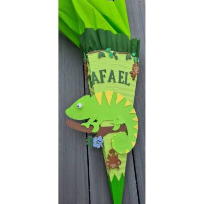 Chamäleon Schultüte Zuckertüte als DIY Set oder in handarbeit hergestellt-personalisiert, individuell