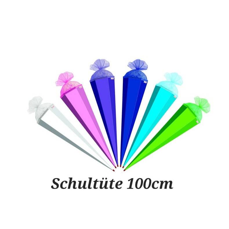 Schultüte Regenbogen Stoff Zuckertüte mit Name 70cm oder 85cm Mädchen