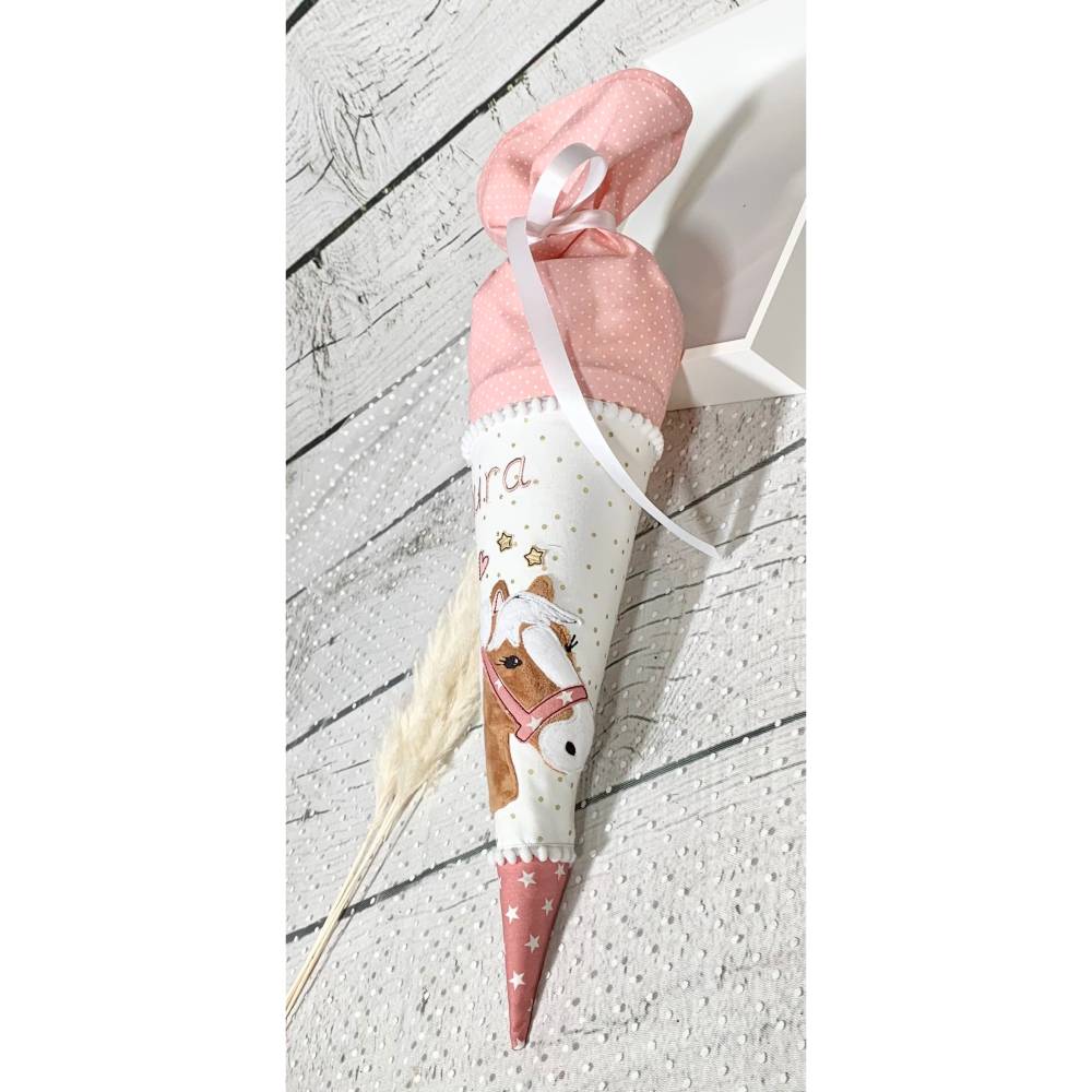 Mädchen Schultüte Geschwistertüte Pferd Lulu aus Stoff 35 cm Bild 6