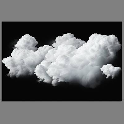 Grosses Wandbild Wolken und Himmel in schwarz-weiss Moderne Fotokunst. Naturschauspiel Leinwanddruck