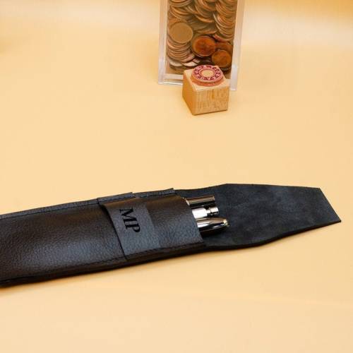 Leder Stifthülle. Personalisiertes Stifteetui. Monogram Stifteetui. Gravur Stifteetui. Monogramm-Federtasche. Bleistifth