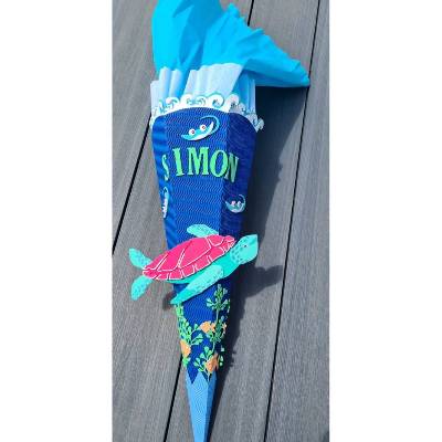 Meeresschildkröte Schultüte Zuckertüte als DIY Set oder in handarbeit hergestellt-personalisiert, individuell