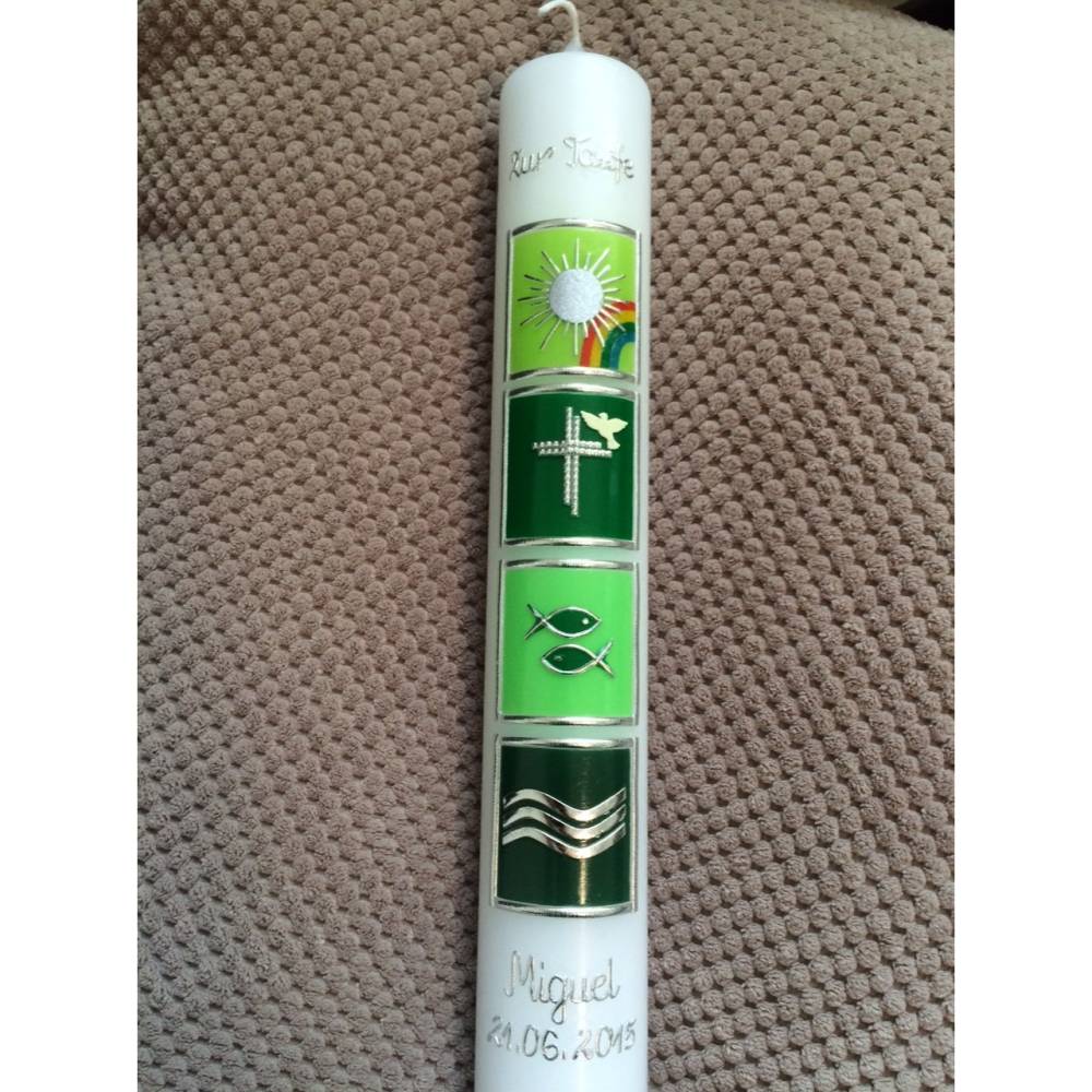 TAUFKERZE, Kommunionkerze, Kommunionskerze, Kerze, Kommunion, Taufe, Erstkommunion, inkl Beschriftungen, Farbwünsche mög