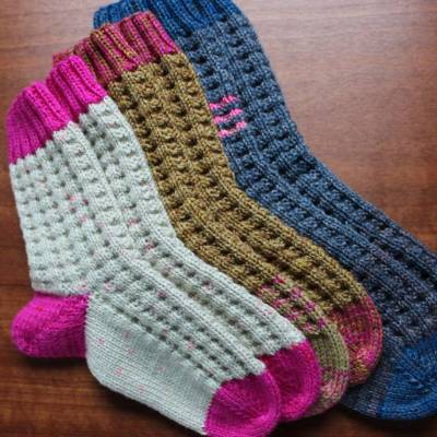 Anleitung: Waffeln - dicke Socken stricken Gr 36-51