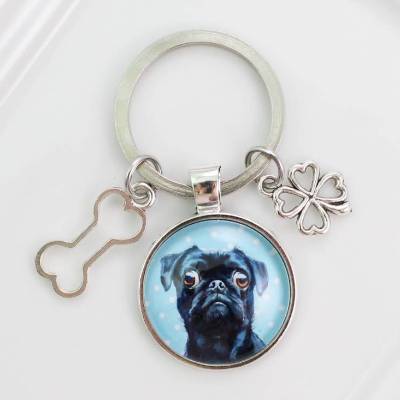 Schlüsselanhänger Mops Mopsmama Personalisierbar Talisman Glücksbringer Geschenk Dogsitter Oma Tante Cousine