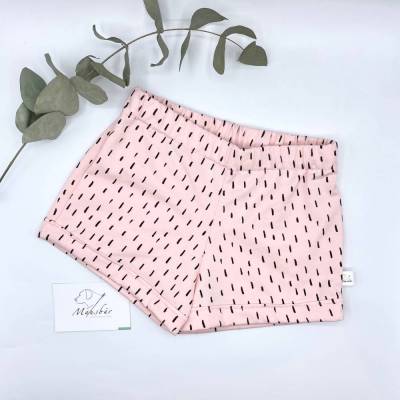 Kindershorts aus Jersey – Größe 86 / 92 – Rosa mit Tupfen