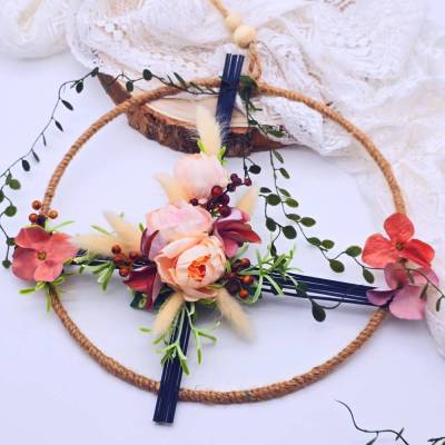 Türkranz aus Trockenblumen | künstlicher Türkranz | Fenster- und Wanddeko | Geschenke zur Einweihung | Eingangsbereich