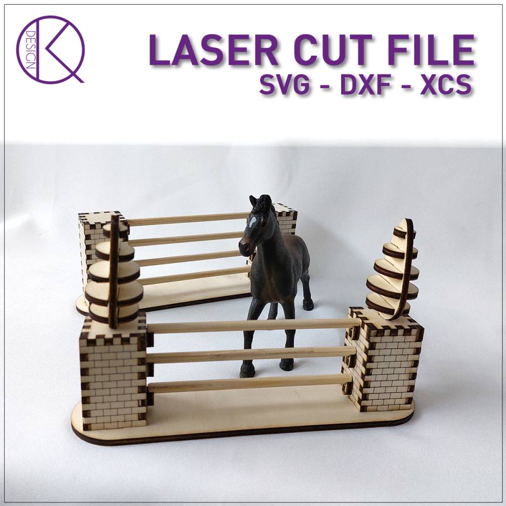 Springbarren, Sprunghindernisse, Modulsystem, Lasercut Datei, Pferde XTool M1 Bild 7