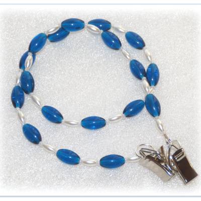 Serviettenkette petrolblau und weiß, Serviettenhalter zum Umhängen