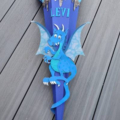 Drachen Schultüte Zuckertüte als DIY Set oder in handarbeit hergestellt-personalisiert, individuell