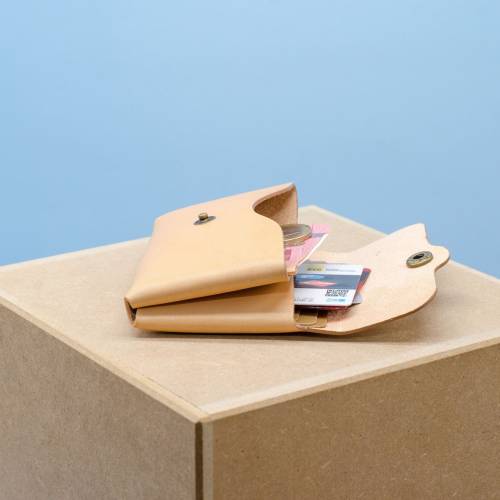 Minimalistischer Leder Geldbeutel (für Herren / Damen). Schlanke Herren Brieftasche. Leder Etui. Geschenk für