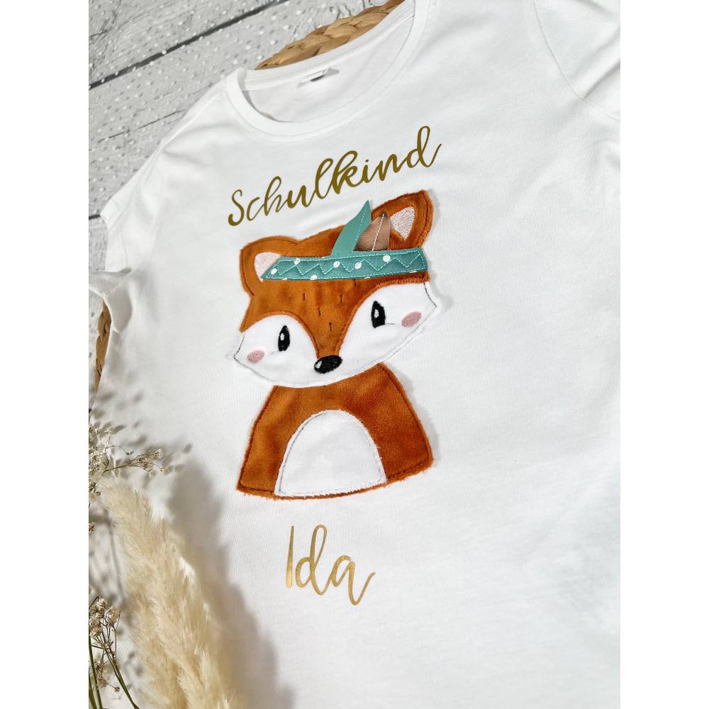 Mädchen T-Shirt Schulkind mit flauschigem Fuchs Fuchsmädchen Foxi Bild 4