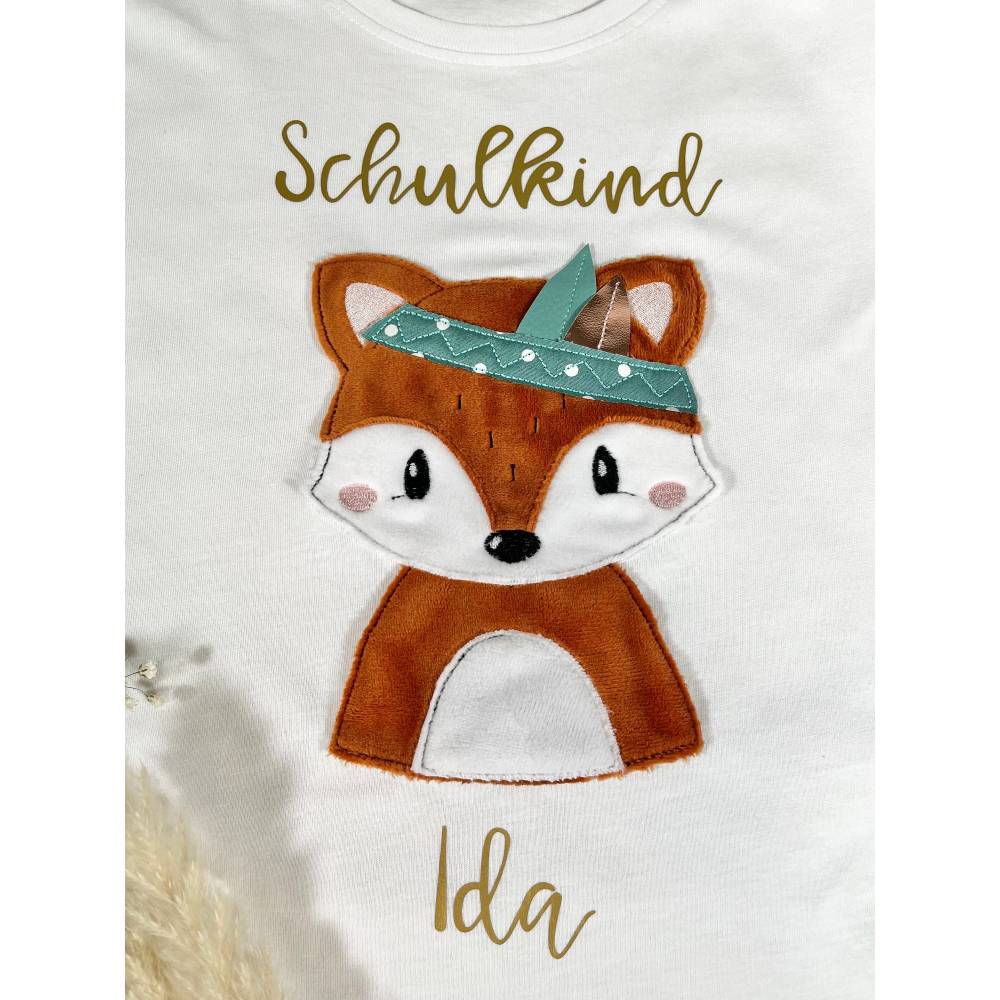 Mädchen T-Shirt Schulkind mit flauschigem Fuchs Fuchsmädchen Foxi Bild 5