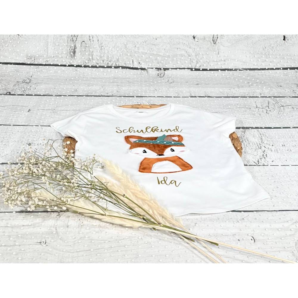 Mädchen T-Shirt Schulkind mit flauschigem Fuchs Fuchsmädchen Foxi Bild 6