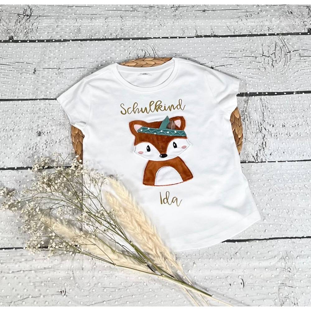 Mädchen T-Shirt Schulkind mit flauschigem Fuchs Fuchsmädchen Foxi Bild 7