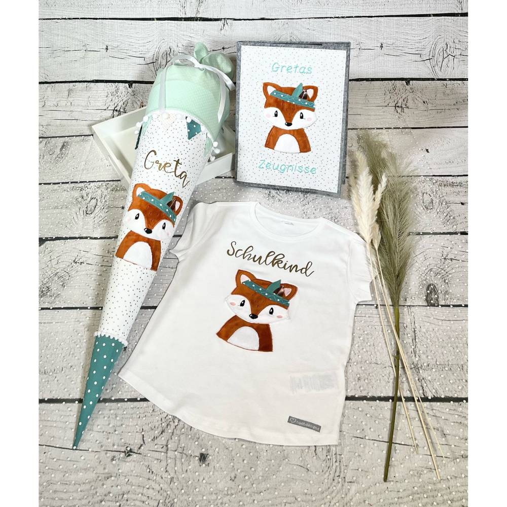 Mädchen T-Shirt Schulkind mit flauschigem Fuchs Fuchsmädchen Foxi Bild 8