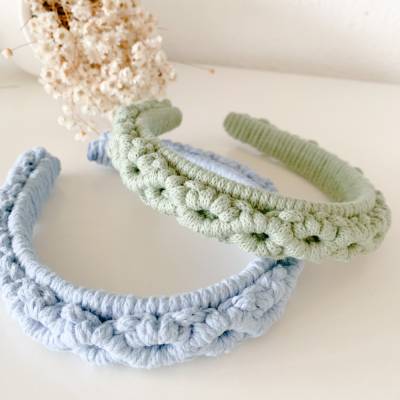 Handgefertigter Makramee-Haarreifen – Vielseitiges Boho-Accessoire in vielen Farben für dein perfektes Sommer-Outfit