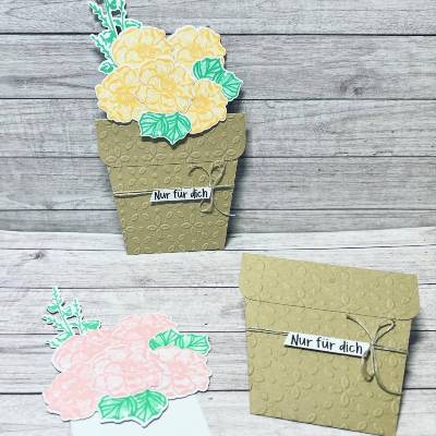 Blumentopfkarte Karten Cards Geburtstag Muttertag etc. „Blumen mal anders verschenken“ Glückwunschkarten Grußkarten