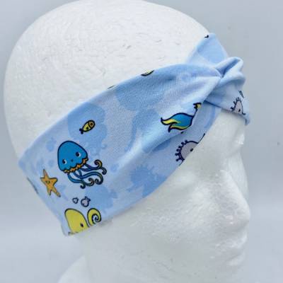 Stirnband, KU 47 - 50 cm, Haarband , Bandeau , Boho-Stirnband, Meer