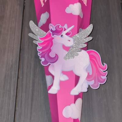 Einhorn1 Schultüte Zuckertüte als DIY Set oder in handarbeit hergestellt-personalisiert, individuell