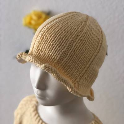 Sommerhut Mädchen Sommer Mütze für Babys und Kinder Sonnenhut 100% Baumwolle handgestrickt KU44,46,48,52