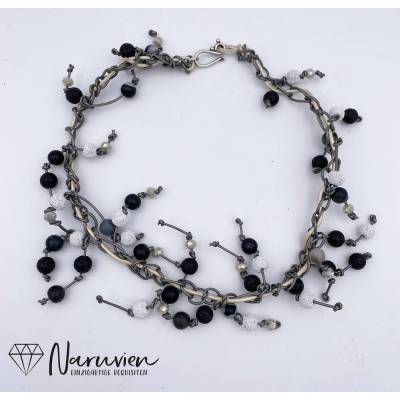 Perlen Feuerwerk * Kette "Black and White"