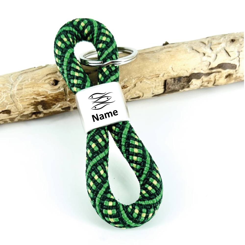 Personalisierter Schlüsselanhänger Konfirmation mit Fischen, Name & Psalm – Geschenk zur Firmung, Kommunion, Jugendweihe Bild 1