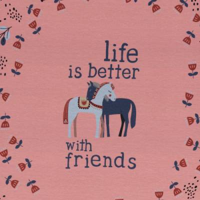 SWAFING • Jersey Panel Happy Together Bienvenido Colorido rosa