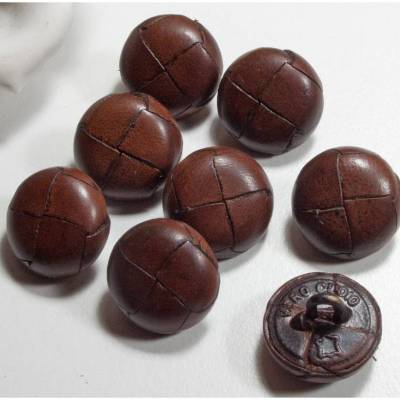 8 Lederknöpfe 16mm braun, Knöpfe aus Leder, Jackenknöpfe, Mantelknöpfe, Trödel Dings da