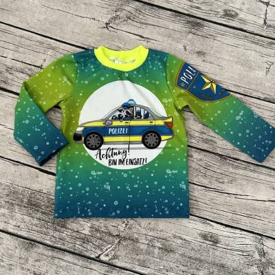 tolles Langarmshirt / Shirt gr.86/92 Waschbär im Polizeiauto - Bin im Einsatz - 