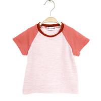 T-Shirt Größe 86 Merinowolle rosa / Upcycling Raglanshirt für Kinder / Merinoshirt kurzärmlig