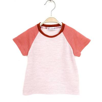 T-Shirt Größe 86 Merinowolle rosa / Upcycling Raglanshirt für Kinder / Merinoshirt kurzärmlig