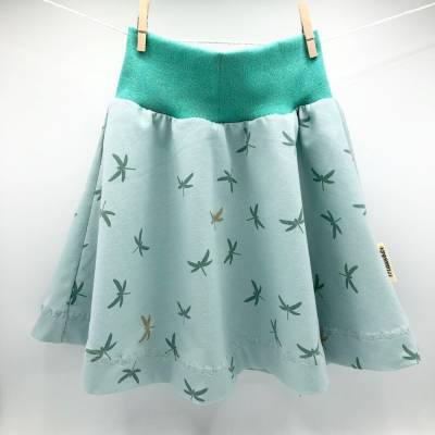 Drehrock, Größe 104 - 110, Jerseyrock, Mitwachsrock , Kinderrock, mint