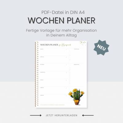 Wochenplaner PDF Datei A4  "Katzenfreunde Katztus " | Download