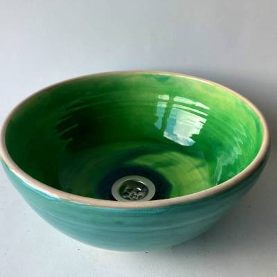 Waschbecken / Grün-Limette  Ø 32 cm Höhe 14 cm