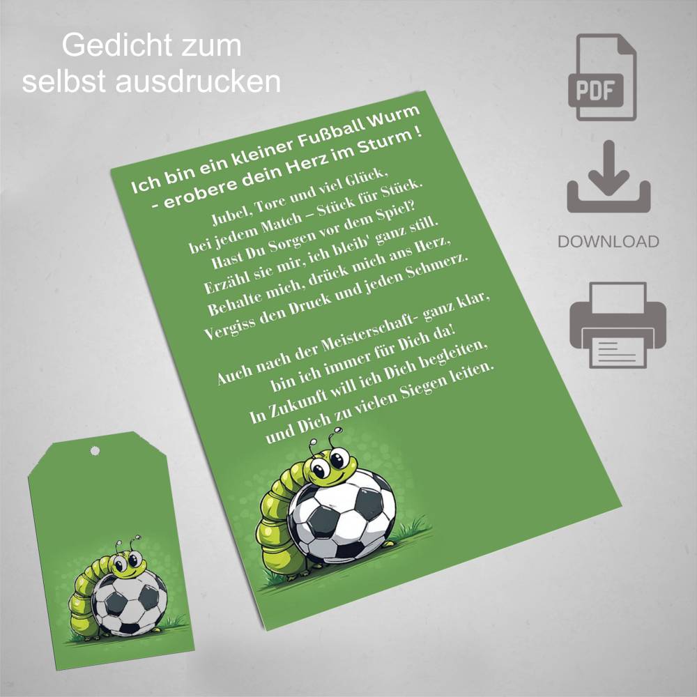 Fußball EM, Gedicht für Glückswürmchen, Download PDF Bild 1