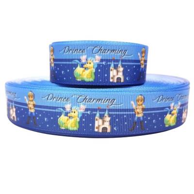 Ripsband 22mm Prinz Charming 1079 Eigenproduktion Ripsband Geschenkband Prinz hellblau blau