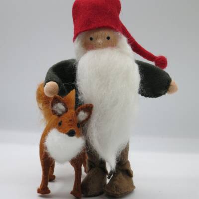Tomte mit Fuchs - Jahreszeitentisch - Blumenkinder -Waldorf - Art.Nr. HE18
