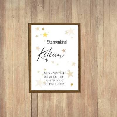 Digitale Datei Sternenkind Erinnerung Poster "Sterne" personalisiert mit Namen – Andenken Fehlgeburt&