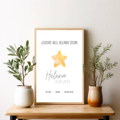 Digitale Datei Sternenkind Erinnerung Poster "kleiner Stern" Abschied nach Fehlgeburt - Todgeburt - Kindstod