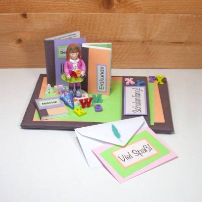 Schulanfang Einschulung Geldgeschenk Geschenkkarte personalisierbar für Mädchen 