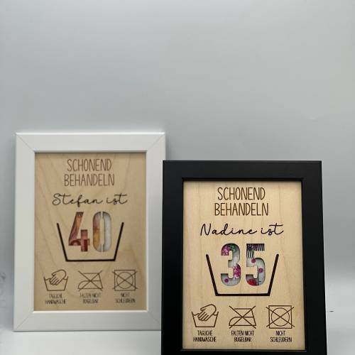 Personalisiertes Geldgeschenk aus Holz zum Geburtstag – Schonend Behandeln – Individuelle Jahreszahl & Größe wählbar