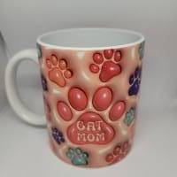Tasse CAT-MOM 3D-Optik Keramik Becher Geschenkidee Tiere 330 ml